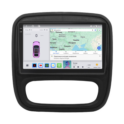 Штатная магнитола Lesko для Renault Trafic III Рестайлинг 2021-н.в экран 9" 4/64 QLED CarPlay 4G Wi-Fi GPS 360 Prime
