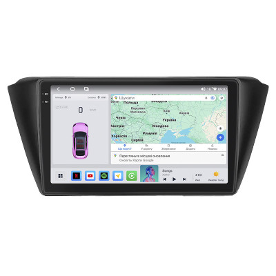 Штатная магнитола Lesko для Skoda Fabia III Рестайлинг 2018-2021 экран 9" 4/64 QLED CarPlay 4G Wi-Fi GPS 360 Prime
