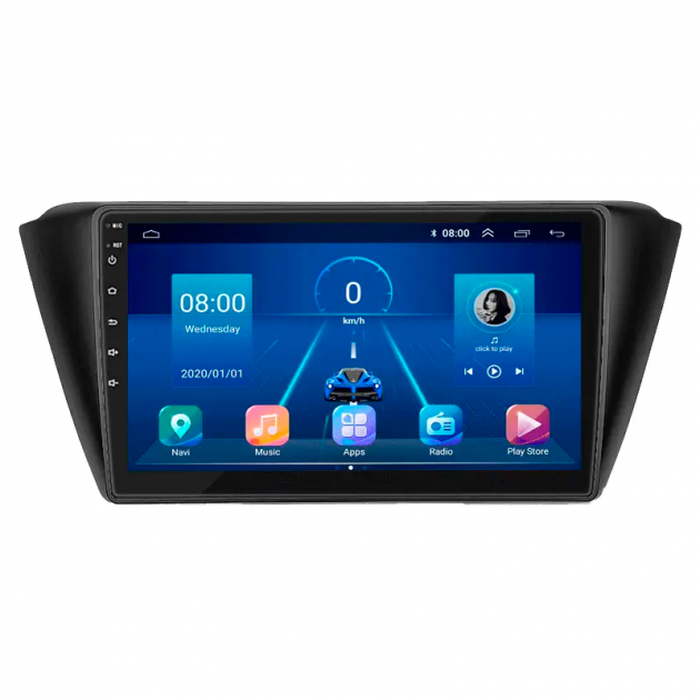 Штатная магнитола Lesko для Skoda Fabia III Рестайлинг 2018-2021 экран 9" 4/64Gb 4G Wi-Fi GPS Top