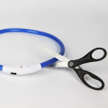 Светодиодный LED ошейник L-18 USB светящийся водоотталкивающий для собак и котов  Blue M