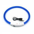 Светодиодный LED ошейник L-18 USB светящийся водоотталкивающий для собак и котов  Blue M