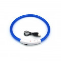 Светодиодный LED ошейник L-18 USB светящийся водоотталкивающий для собак и котов  Blue S