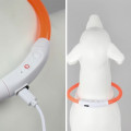 Светодиодный LED ошейник L-18 USB светящийся водоотталкивающий для собак и котов  Orange L