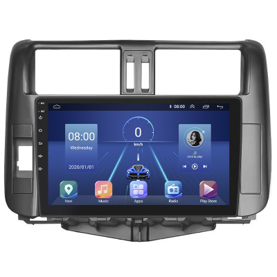 Штатная магнитола Lesko для Toyota Land Cruiser Prado 150 Series 2009-2013 экран 9" 4/32Gb 4G Wi-Fi GPS Top