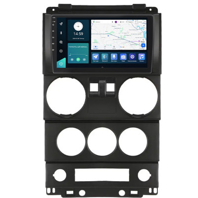 Штатная магнитола Lesko для Jeep Wrangler 2 doors 2007-2010 экран 9" 4/64Gb 4G Wi-Fi GPS Top