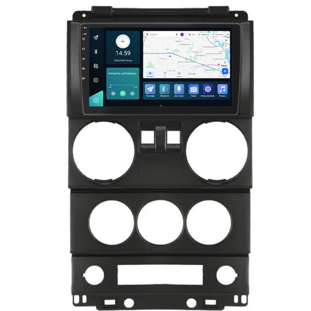 Штатная магнитола Lesko для Jeep Wrangler 2 doors 2007-2010 экран 9" 4/64Gb 4G Wi-Fi GPS Top