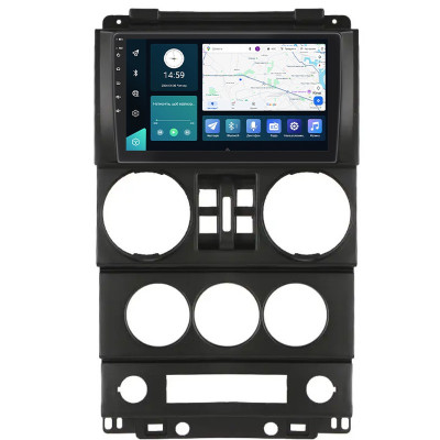 Штатная магнитола Lesko для Jeep Wrangler 4 doors 2007-2010 экран 9" 4/64Gb 4G Wi-Fi GPS Top