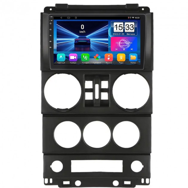 Штатная магнитола Lesko для Jeep Wrangler 4 doors 2007-2010 экран 9" 1/16Gb Wi-Fi GPS Base