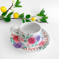 Сувенирный подарочный кофейный набор Spring Flowers чашка+блюдце+подарочная коробка керамический