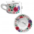 Сувенирный подарочный кофейный набор Spring Flowers чашка+блюдце+подарочная коробка керамический