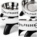Миска для собак котов М1 пластиковая одинарная с подставкой Zigzag