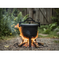 Туристичний чавунний казан 8 л Garden Line на 3 ніжках з кришкою та ручкою для перенесення (Польща)