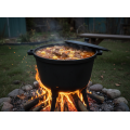 Туристичний чавунний казан 8 л Garden Line на 3 ніжках з кришкою та ручкою для перенесення (Польща)