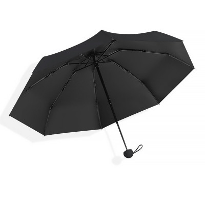 Мини-зонт 190T карманный с чехлом капсулой Black
