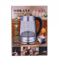Електрочайник Sokany SK1027CST 2.2 літра скляний 2000 Вт з підсвічуванням