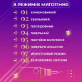 Гірлянда штора 3х0,7 м Зірки на 108 LED лампочок світлодіодна 6 великих та 6 маленьких зірок 9В 8 режимів 1733053ML