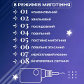 Гірлянда штора 3х0,7 м Зірки на 108 LED лампочок світлодіодна 6 великих та 6 маленьких зірок 9В 8 режимів Білий 1733055W