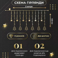 Гірлянда штора світлодіодна GarlandoPro зірка та ялинка 120LED 3х0,9 м 8 режимів Жовтий 1733072Y