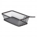 Кошик сервірувальний 21×11.5×5.5 см для подачі картоплі фрі та снеків з ручкою Чорний HP-19-11-B