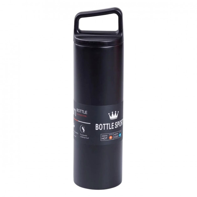 Термос металевий 500 мл Bottle Sport з вакуумною ізоляцією  чорний HPGM5009B