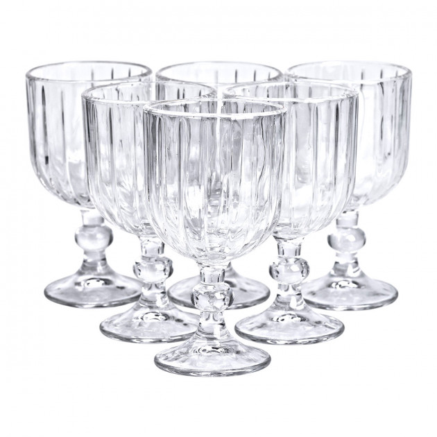 Набір келихів для вина 6 штук 400 мл скляні подарункові келихи на ніжці HP-YH-66