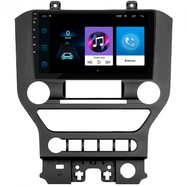 Штатная магнитола Lesko для Ford Mustang VI Рестайлинг 2017-н.в. экран 9" 1/16Gb Wi-Fi GPS Base