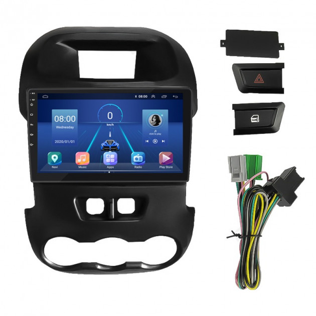 Штатная магнитола Lesko для Ford Ranger III 2011-2015 экран 9" 4/64Gb 4G Wi-Fi GPS Top