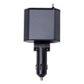 Автомобільний зарядний пристрій з висувними кабелями та портами USB-A/USB-C HP-C1