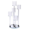 Підсвічник скляний на 5 свічок 38 см підсвічник декоративний прозорий на ніжці HP-4-14