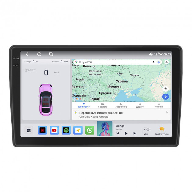 Штатная магнитола Lesko для Ford Tourneo Connect II 2012-2018 экран 9" 4/64 QLED CarPlay 4G Wi-Fi GPS 360 Prime