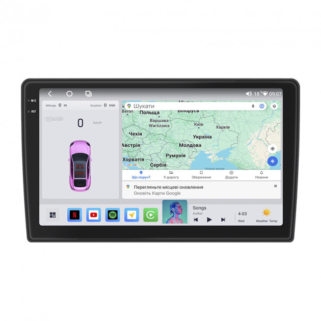 Штатная магнитола Lesko для GMC Acadia I 2006-2013 экран 10" 4/64 QLED CarPlay 4G Wi-Fi GPS 360 Prime