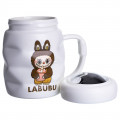Чашка порцелянова з кришкою Labubu 400 (мл) Білий з темно-коричневим FM-54C