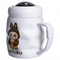 Чашка порцелянова з кришкою Labubu 400 (мл) Білий з темно-коричневим FM-54C