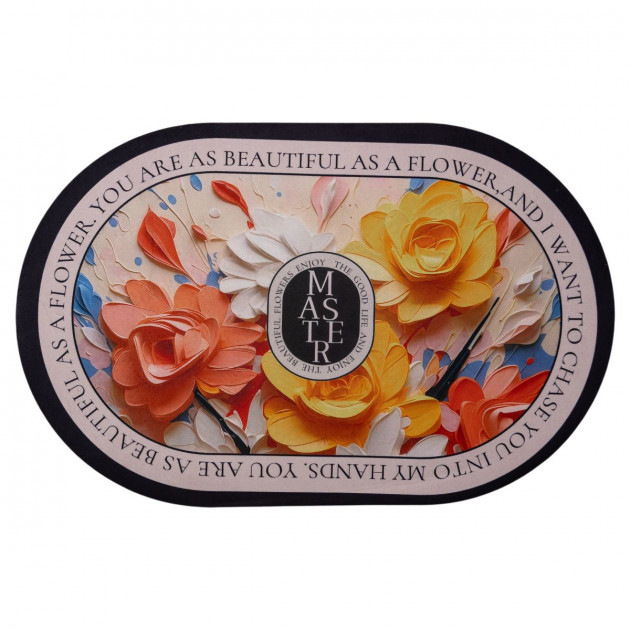 Килимок діатомітовий універсальний BEAUTIFUL FLOWERS 58*38 см з ефектом 3-D HP-42-55