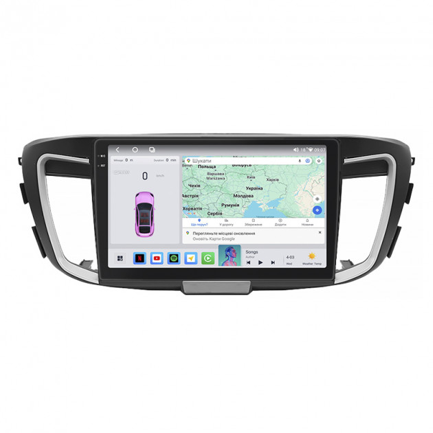 Штатная магнитола Lesko для Honda Accord IX 2012-2015 экран 10" 4/64 QLED CarPlay 4G Wi-Fi GPS 360 Prime