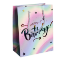 Набір пдарункових пакетів Happy Birthday крафтових 26×10×31.5 см 12 штук HP-10359-16