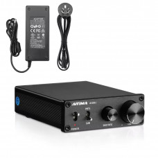 Підсилювач звуку AIYIMA A1001 black + блок живлення 24V. Bluetooth 5.0, AUX, 50Wx2+100W