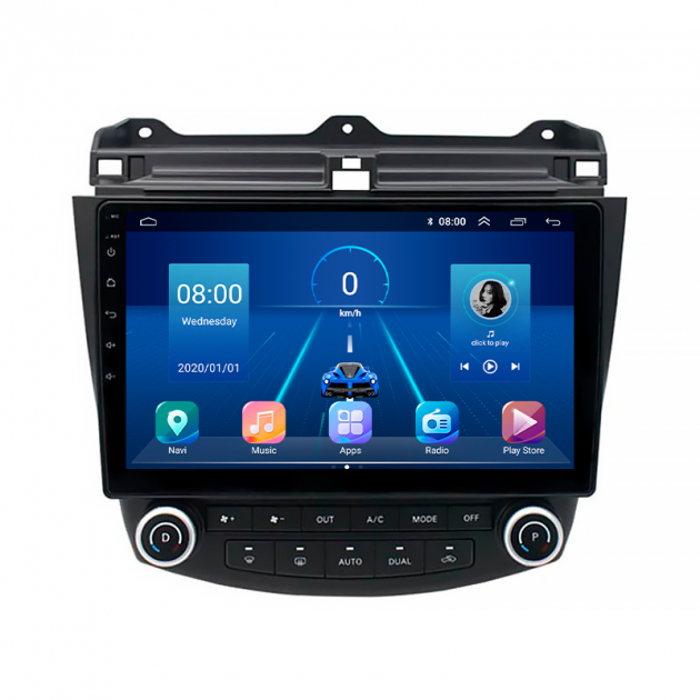 Штатная магнитола Lesko для Honda Accord VII 2002-2006 экран 10" 4/32Gb 4G Wi-Fi GPS Top