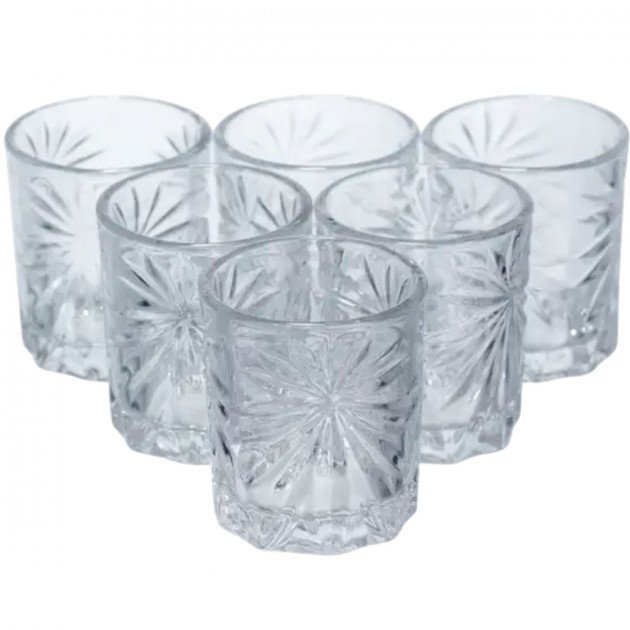 Набір чарок для віскі Shot glass 6 штук по 75 мл HP-17-34