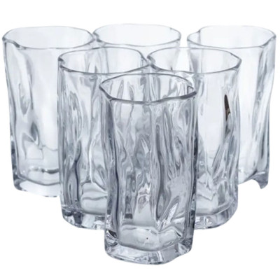 Набір склянок для напоїв Crinkle Glass 6 штук по 270 мл HP-17-62