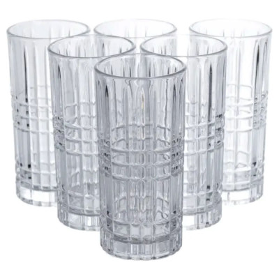 Набір склянок Geometric Glass 6 штук по 300 мл з рельєфним візерунком HP-17-3