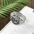 Чоловічий годинник Curren 8363 Silver-Black з хронографом та металевим браслетом