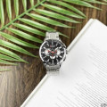 Чоловічий годинник Curren 8363 Silver-Black з хронографом та металевим браслетом