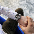 Чоловічий годинник Curren 8363 Silver-Black з хронографом та металевим браслетом