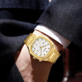 Чоловічий годинник Curren 8459 Gold-White з хронографом та золотистим браслетом