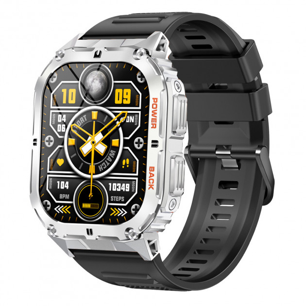 Розумний годинник Modfit Navi Compass Silver-Black з AMOLED дисплеєм та вбудованим компасом