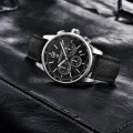 Чоловічий годинник Pagani Design YS008 Silver-Black з сапфіровим склом та хронографом SEIKO VK63