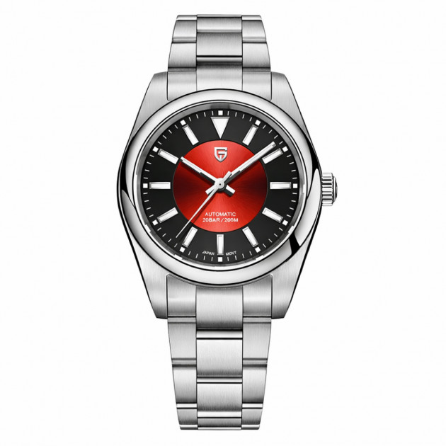Чоловічий годинник Pagani Design PD-1764 Silver-Red з сапфіровим склом та механізмом SEIKO NH35