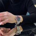 Чоловічий механічний годинник Pagani Design PD-1662 Silver-Black-Red з сапфіровим склом та GMT