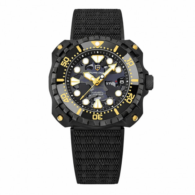 Чоловічий годинник Pagani Design PD-YN009 Black-Camo Blue з сапфіровим склом та механізмом Seiko NH35